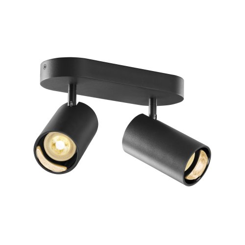 SLV ASTO TUBE, plafondopbouwarmatuur, cilindrisch, GU10, 2x max. 10W, zwar - Slv 1006425 1 h rgb - 20025578