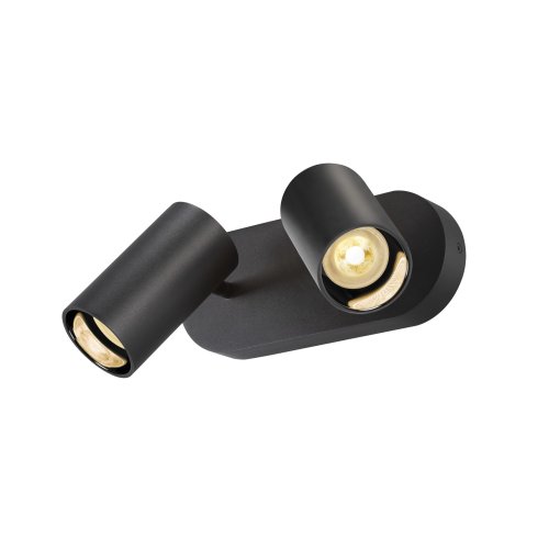 SLV ASTO TUBE, plafondopbouwarmatuur, cilindrisch, GU10, 2x max. 10W, zwar - Slv 1006425 2 rgb - 20025578
