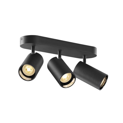 SLV ASTO TUBE, plafondopbouwarmatuur, cilindrisch, GU10, 3x max. 10W, zwar - Slv 1006427 1 h rgb - 20025580