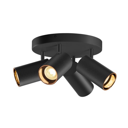 SLV ASTO TUBE, plafondopbouwarmatuur, cilindrisch, GU10, 4x max. 10W, zwar - Slv 1006429 1006451 1 rgb - 20025582