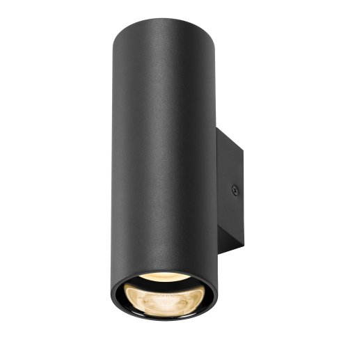 SLV ASTO TUBE, wandopbouwarmatuur, cilindrisch, GU10, 2x max. 10W, zwart - Slv 1006443 2 rgb - 20025596