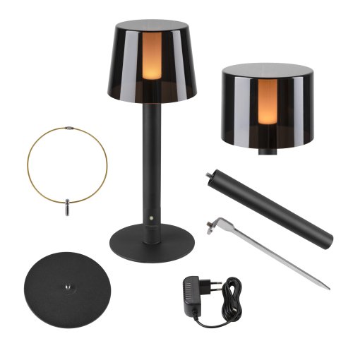 SLV TAHA armaturenset, accu, IP65, 2700K, dimbaar, zwart - Slv 1007380 3 rgb - 20026281