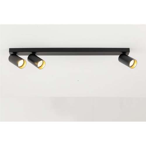 SLV KAMI, plafondopbouwarmatuur, 3 x max.. 10 W, GU10, zwart/goud - Slv 1007735 1 h rgb - 20026559