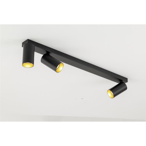 SLV KAMI, plafondopbouwarmatuur, 3 x max.. 10 W, GU10, zwart/goud - Slv 1007735 3 rgb - 20026559