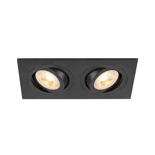 SLV NEW TRIA&reg; 155, plafondinbouwarmatuur, vierkant, 2x GU10, tweelamps, zw - Slv 1008510 1 h rgb - 20027075