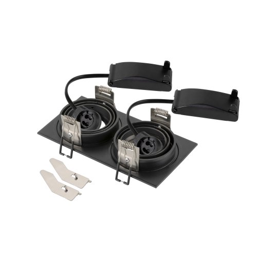 SLV NEW TRIA&reg; 155, plafondinbouwarmatuur, vierkant, 2x GU10, tweelamps, zw - Slv 1008510 2 rgb - 20027075