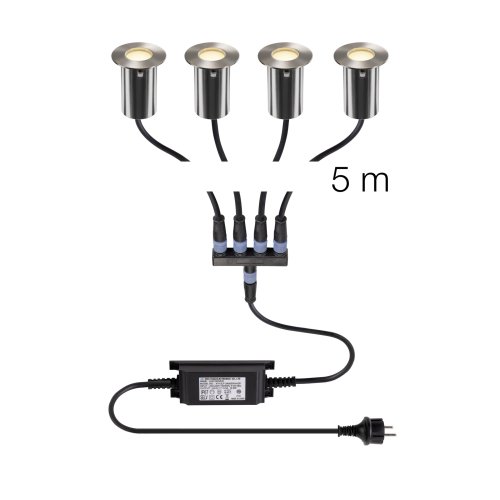 SLV TRAIL-LITE&reg; 60, set van 4, vloerinbouwarmatuur, 3000K, IP67, rond, roe - Slv 1008841 1 h rgb - 20027284