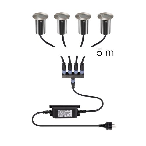 SLV TRAIL-LITE&reg; 60, set van 4, vloerinbouwarmatuur, 3000K, IP67, rond, roe - Slv 1008841 2 rgb - 20027284