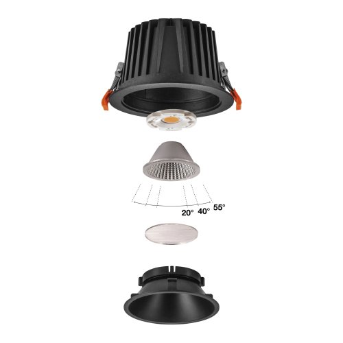 SLV NUMINOS&reg; XL, plafondinbouwarmatuur 3000K, 40&deg;, IP20, rond, zwart - Slv 1009939 d6 rgb - 20027943