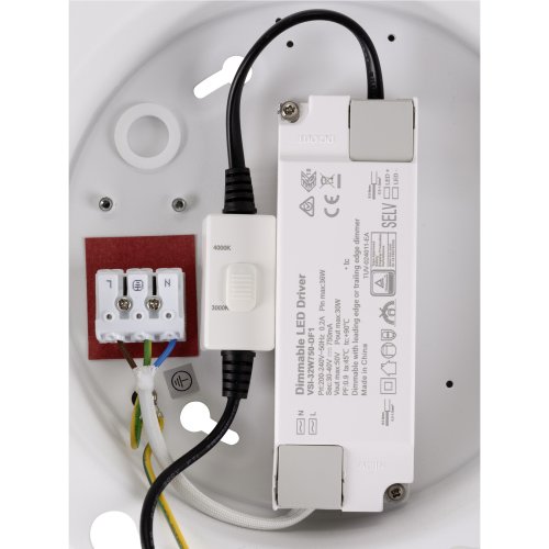 SLV PANEL 60, plafondopbouwarmatuur, rond, FASE, 3000/4000K, 29W, wit - Slv 1010422 d1 rgb - 20028230