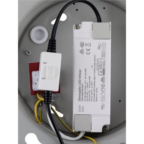 SLV PANEL 60, plafondopbouwarmatuur, rond, FASE, 3000/4000K, 29W, 90&deg;, wit - Slv 1010423 d1 rgb - 20028231