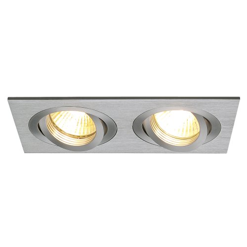 SLV NEW TRIA II GU10 downlight, rechthoekig, geborsteld aluminium, max. 2x - Slv 111362 1 h rgb - 20028448