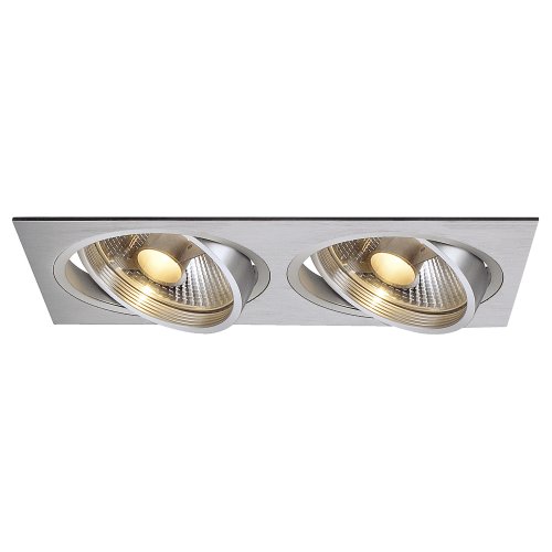 SLV NEW TRIA II ES111 downlight, rechthoekig, geborsteld aluminium, GU10,  - Slv 111382 1 h rgb - 20028451