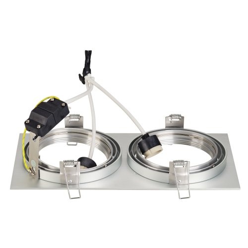 SLV NEW TRIA II ES111 downlight, rechthoekig, geborsteld aluminium, GU10,  - Slv 111382 2 rgb - 20028451