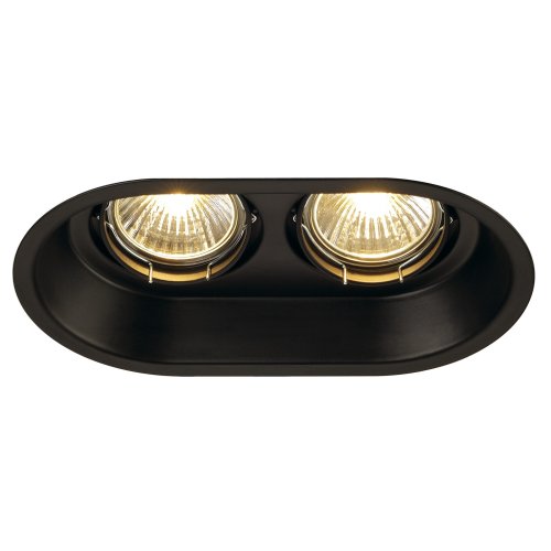 SLV HORN 2 TURNO GU10 plafond- inbouwlamp, ovaal, mat zwart, max. 2x50 W - Slv 113110 1 h rgb - 20028477