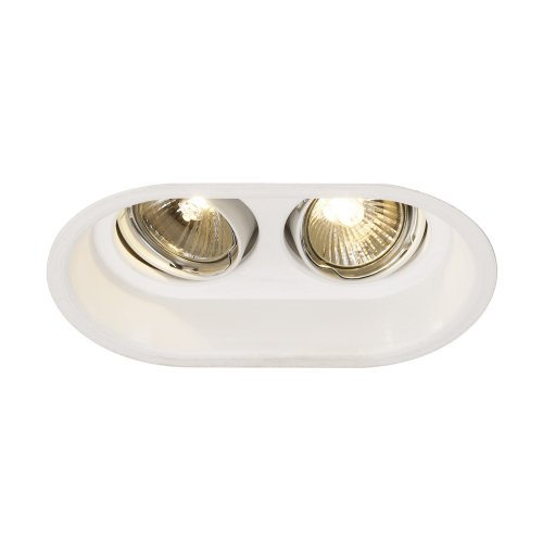 SLV HORN 2 TURNO GU10 plafond- inbouwlamp, ovaal, mat wit max. 2x50 W - Slv 113111 1 h rgb - 20028478