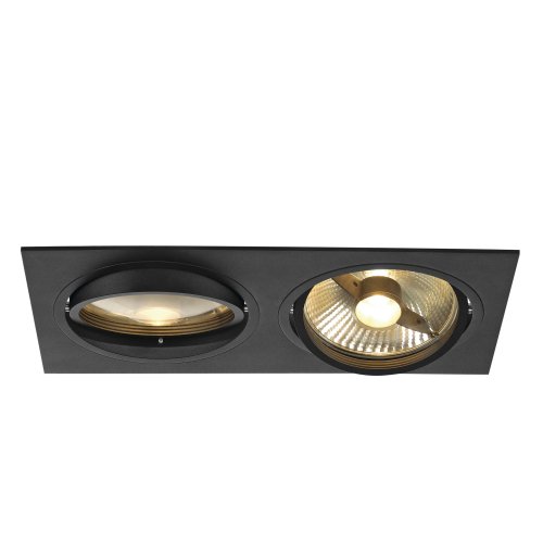 SLV NEW TRIA ES111 SQUARE inbouwarmatuur, zwart, GU10, max. 2x75 W, incl.  - Slv 113840 1 h rgb - 20208422