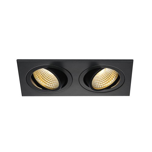 SLV NEW TRIA 2 DL SQUARE Set downlight, mat zwart, 2x6 W, 38&deg;, 2700 K, inc - Slv 113890 1 h rgb - 20208428