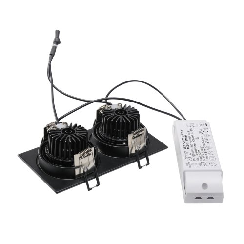 SLV NEW TRIA 2 DL SQUARE Set downlight, mat zwart, 2x6 W, 38&deg;, 2700 K, inc - Slv 113890 2 rgb - 20208428
