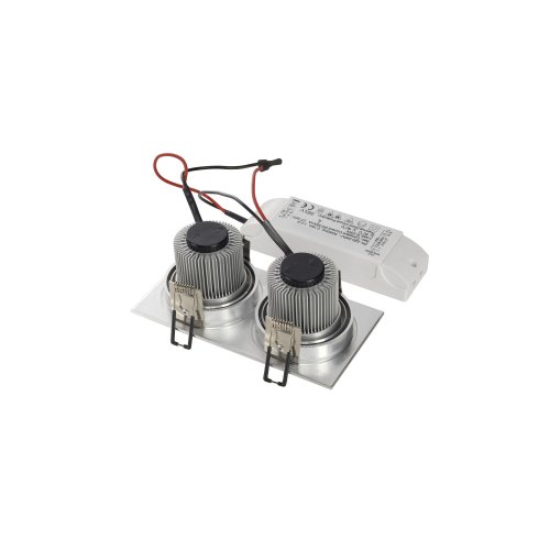 SLV NEW TRIA II LED DL SQUARE set, geborsteld aluminium, 2x6 W, 38&deg;, 2700  - Slv 113896 2 rgb - 20028524