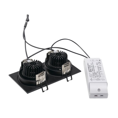 SLV NEW TRIA 2 DL SQUARE Set downlight, mat zwart, 2x6 W, 38&deg;, 3000 K, inc - Slv 113920 2 rgb - 20028531