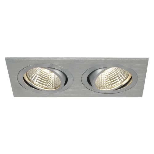 SLV NEW TRIA II LED DL SQUARE set, geborsteld aluminium, 2x6 W, 38&deg;, 3000  - Slv 113926 1 h rgb - 20028533