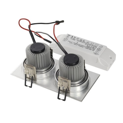 SLV NEW TRIA II LED DL SQUARE set, geborsteld aluminium, 2x6 W, 38&deg;, 3000  - Slv 113926 2 rgb - 20028533