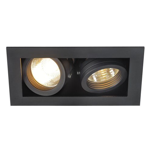 SLV KADUX 2 GU10 DOWNLIGHT, vierkant, mat zwart, max. 2x50 W - Slv 115520 1 h rgb - 20028576