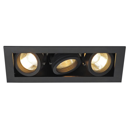 SLV KADUX 3 GU10 DOWNLIGHT, vierkant, mat zwart, max. 3x50 W - Slv 115530 1 h rgb - 20028578