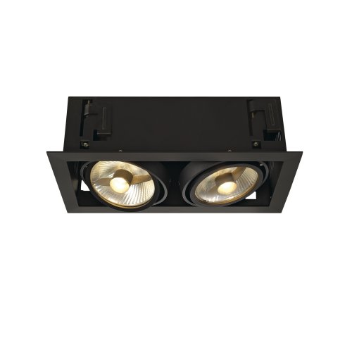 SLV KADUX 2 ES111 DOWNLIGHT, vierkant, mat zwart, max. 2x75 W - Slv 115550 1 h rgb - 20208446