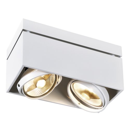 SLV KARDAMOD SURFACE SQUARE ES111 DOUBLE plafondlamp, vierkant, wit, 2xGU1 - Slv 117111 1 h rgb - 20028601