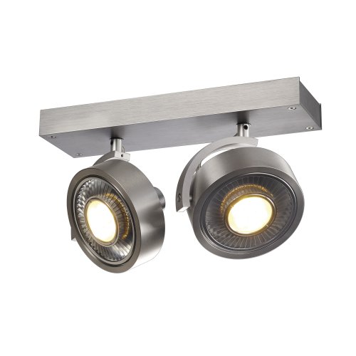 SLV KALU 2 QPAR plafondlamp, geborsteld aluminium, ES111, max. 2x75 W - Slv 147316 3 rgb - 20028869