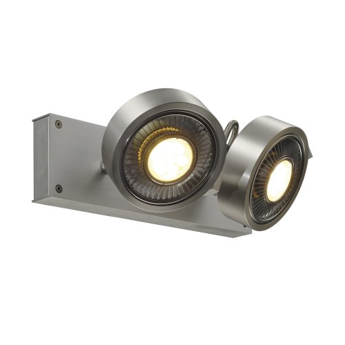 SLV KALU 2 QPAR plafondlamp, geborsteld aluminium, ES111, max. 2x75 W - Slv 147316 4 rgb - 20028869