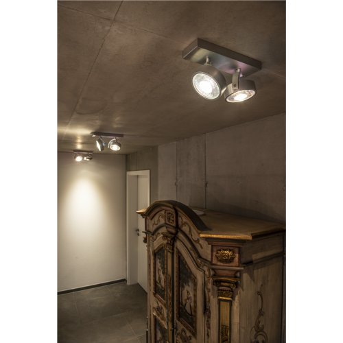 SLV KALU 2 QPAR plafondlamp, geborsteld aluminium, ES111, max. 2x75 W - Slv 147316 a1 h rgb - 20028869