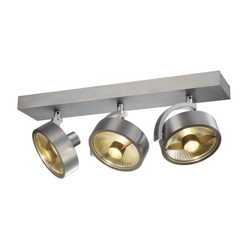 SLV KALU 3 QPAR plafondlamp, geborsteld aluminium, ES111, max. 3x75 W - Slv 147326 1 h rgb - 20028871