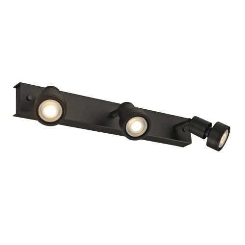 SLV puri 3 zwart mat 3xgu10 incl. deco ring 147380 - Slv 147380 4 rgb - 8824011