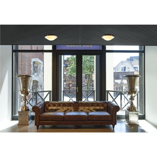 SLV MELAN, plafondarmatuur, rond , alu-geborsteld, gesatineerd glas, E27,  - Slv 155236 a2 h rgb - 20029022