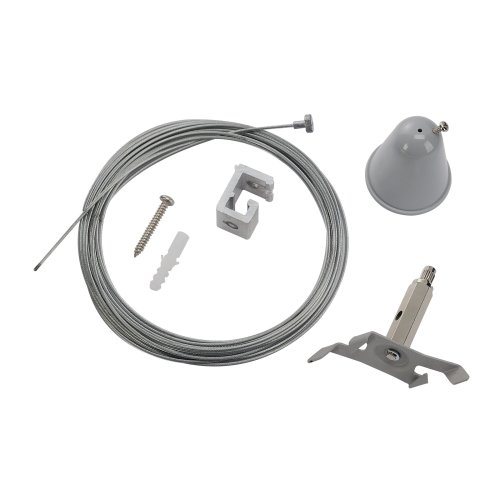 SLV Draadkabelophangingset met kabels voor S-TRACK 3-fase rails, zilvergri - Slv 175174 1 h rgb - 20029091