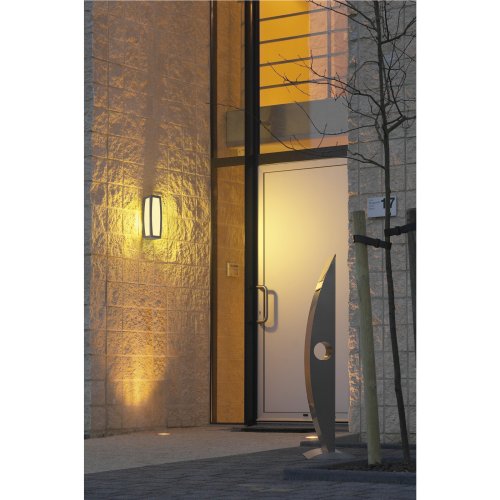 SLV meridian box outdoor wandlamp antraciet 20w met sensor - Slv 230085 a1 h rgb - 11010693