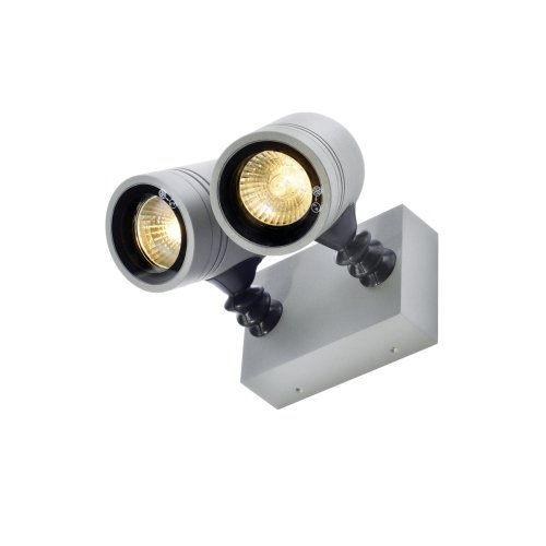 SLV NEW MYRA WALL SPOT wandarmatuur, zilvergrijs 2xGU10, max. 2x50W, IP55 - Slv 233094 2 rgb - 20029360
