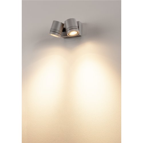 SLV NEW MYRA WALL SPOT wandarmatuur, zilvergrijs 2xGU10, max. 2x50W, IP55 - Slv 233094 ma1 rgb - 20029360