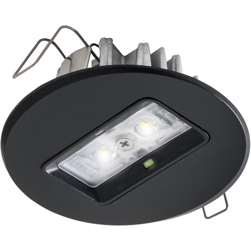 ABB VanLien Decentraal 2 watt, rond zwart continu inbouw led armatuur, inclusief c - Vanlien 1413 - 20128154