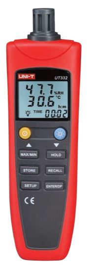 UNI-T Digitale Thermo/Hygrometer, -20 - 60&deg;C,  0% - 100%RH met data Logging - Ut332 - 20037389